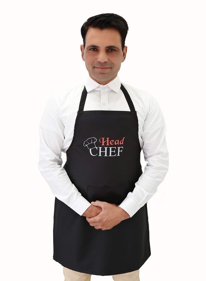 Switchon Polyester Printed Free Size Chef's Cooking Kitchen waterproof Apron for Men -Black 23x30 inch (57x77cm) - Image 1